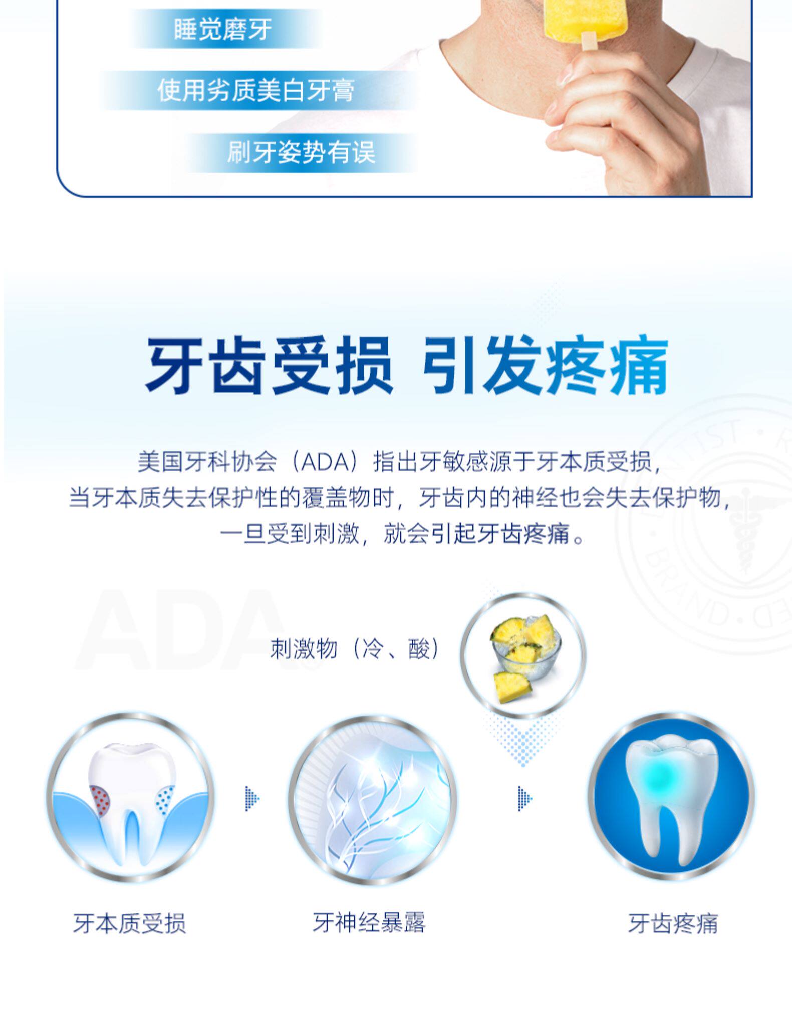 舒适达 抗敏感护齿牙膏 护齿联盟家庭装 800g 图3