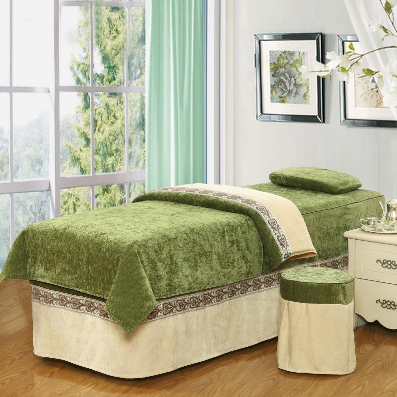 Beauty khăn trải giường denim bedspread Body Massage điều trị bộ nhỏ gọn giường khử trùng Châu Âu cao cấp vận chuyển vẻ đẹp phòng khách - Trang bị tấm ga giường spa giá rẻ