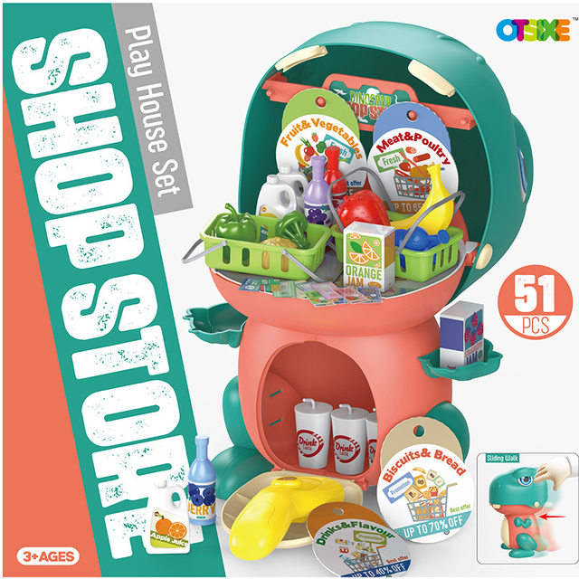 Children's Play House Sliding Cartoon Dinosaur Storage Set Dressing Table Doctor Cooking Toy Boys and Girls