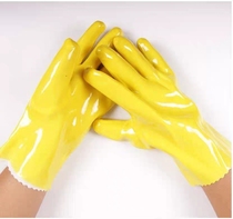 Star cotton dipped gloves 028 oil-resistant acid-resistant gloves Rubber labor protection hand waterproof gloves