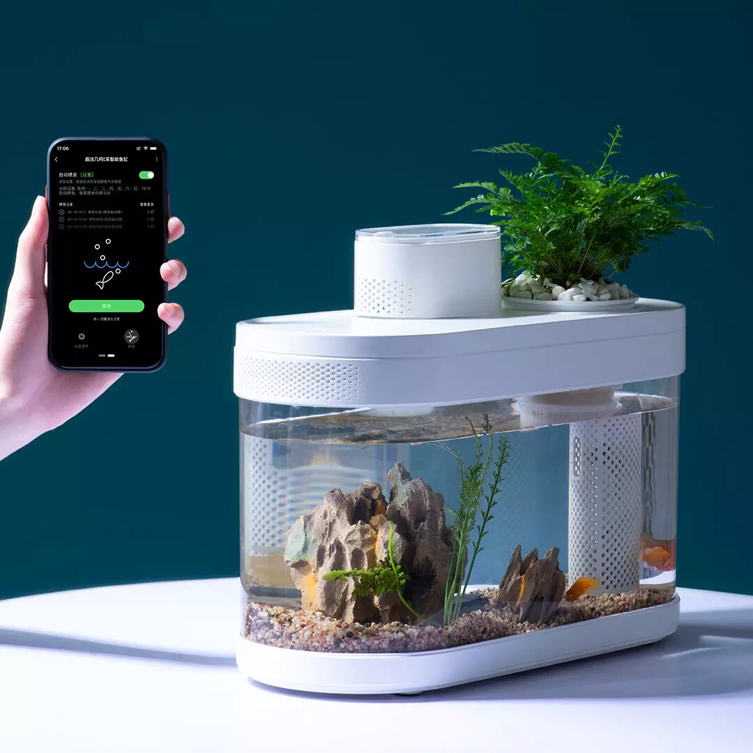 Descriptive geometry amphibious ecological lazy fish tank Pro version home living room office smart small aquarium