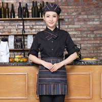 Черный лонгслив, шапка, фартук