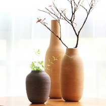 Qian Mu en Nordic creative brushed ceramic vase dried flower arrangement living room home soft decorations ornaments