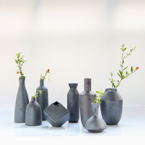 Qian Mu en Japanese flower Ware handmade pottery ceramic vase Zen flower arrangement tea table flower storage pot small number