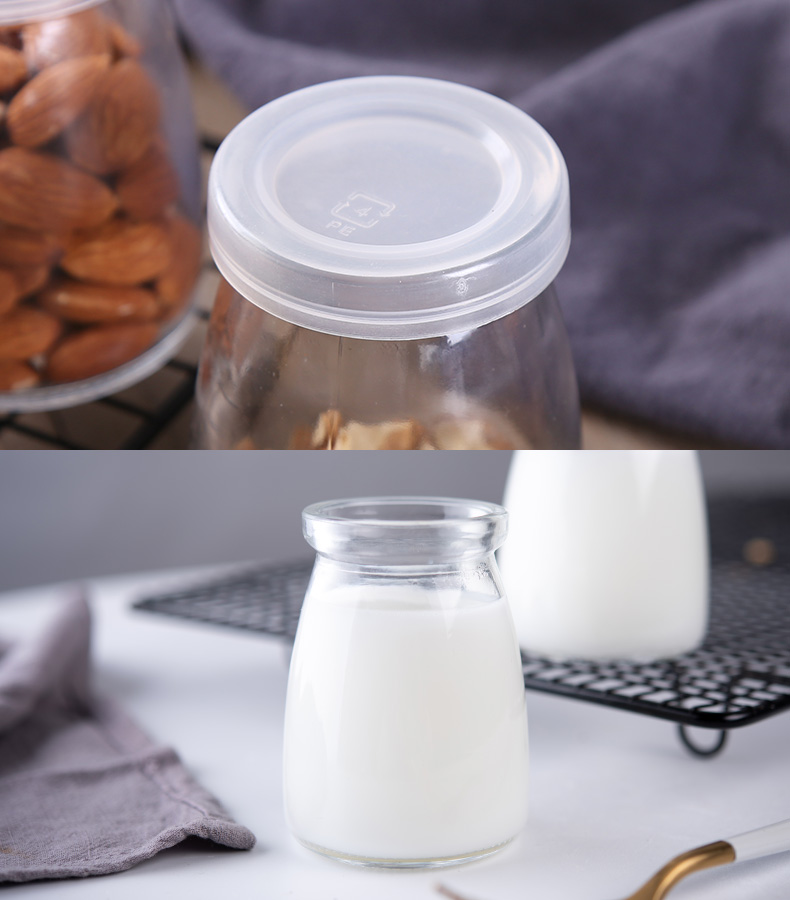 Trăm cốc kim cương cốc thủy tinh trong suốt có nắp chai sữa chua Jelly mousse gia đình khuôn nướng 100-200ml - Tự làm khuôn nướng khuôn bánh trung thu rau câu