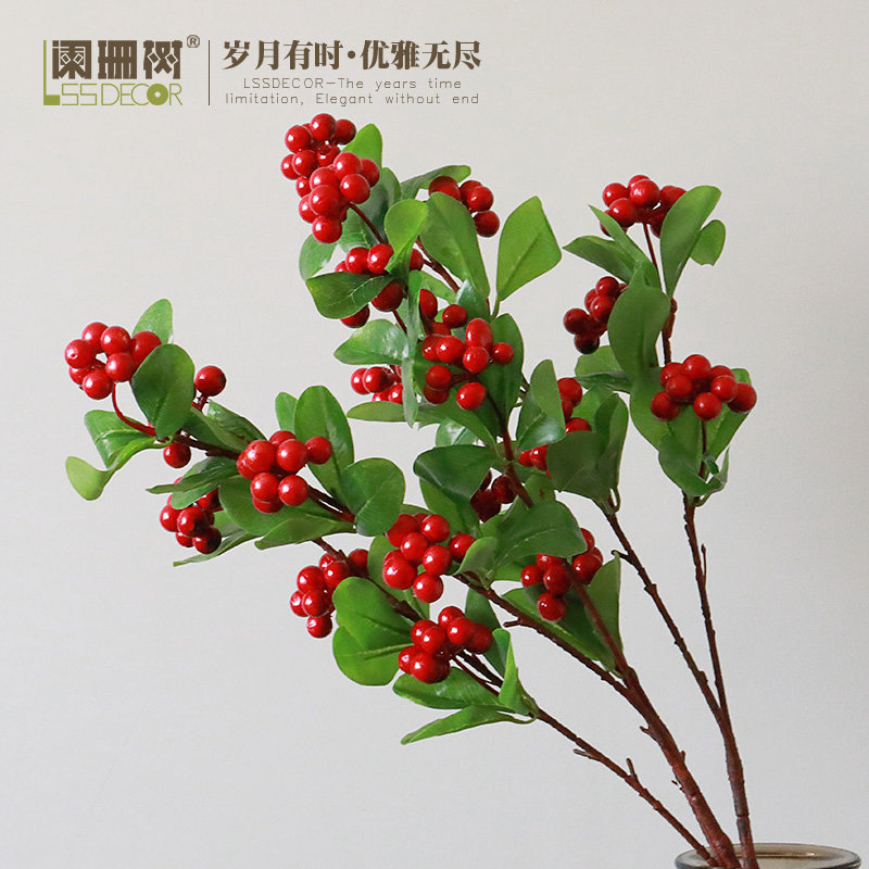 Eurostyle minimalist fake flower simulation flower berries open heart fruit floral room furnishing living-room dining room Decorative Flower Pendulum