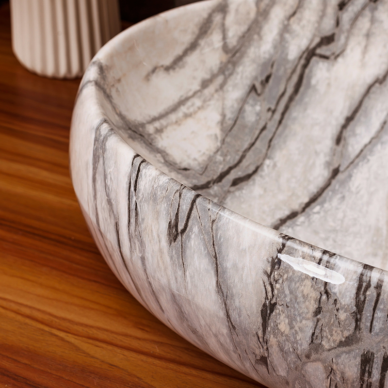 Ceramic art on the stage basin Europe type restoring ancient ways the lavatory oval marble basin bathroom sink