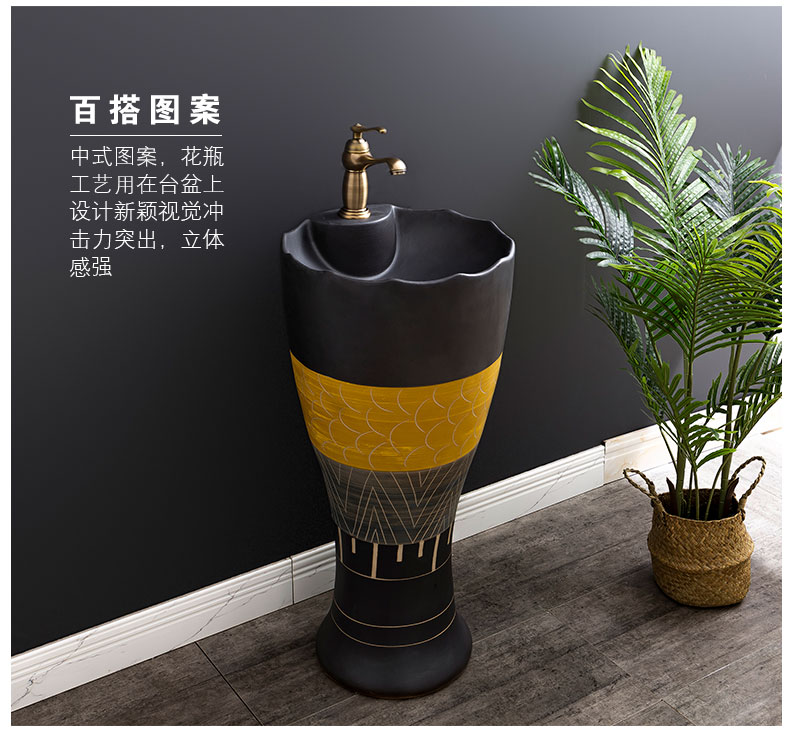 Ceramic basin floor balcony is suing the lavatory retro column pillar household toilet lavabo. 2