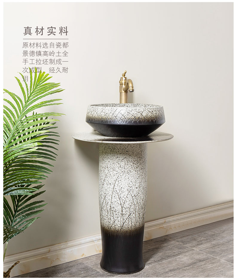 Pillar lavabo floor sink basin household basin of Pillar type lavatory is suing one ceramic column 5