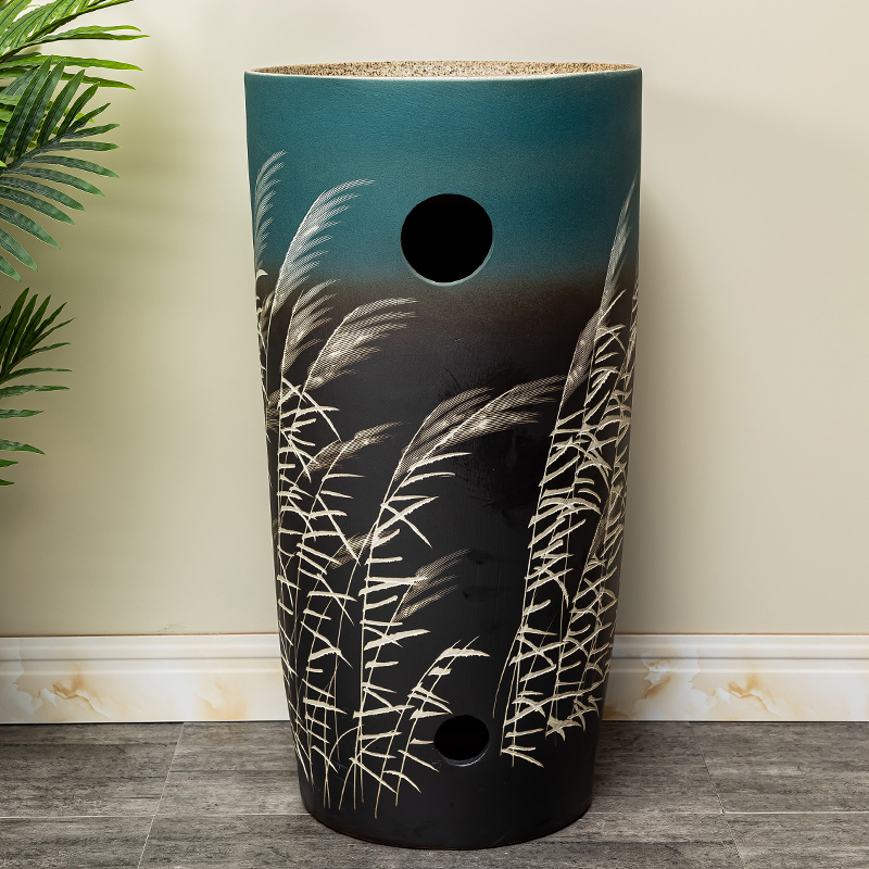 Pillar lavabo courtyard pool floor integrated basin bathroom balcony column basin ceramic lavatory 8