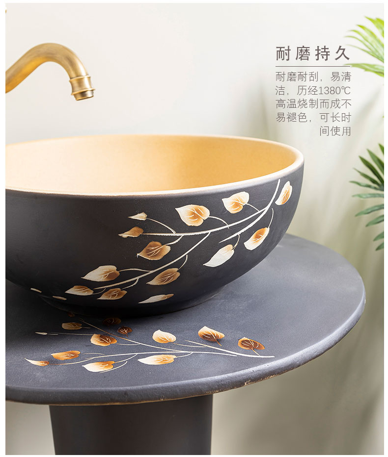 Pillar lavabo floor sink basin household basin of Pillar type lavatory is suing one ceramic column 4