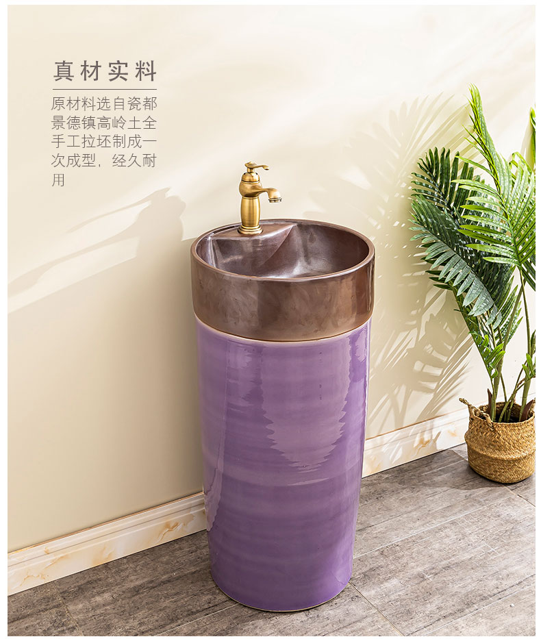 Ceramic lavatory basin balcony floor pillar lavabo toilet basin of is suing household one column 2