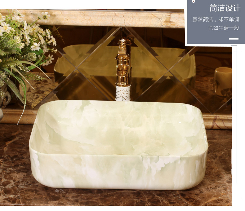 Square sink basin European - style balcony art ceramics on household contracted the lavatory toilet lavatory