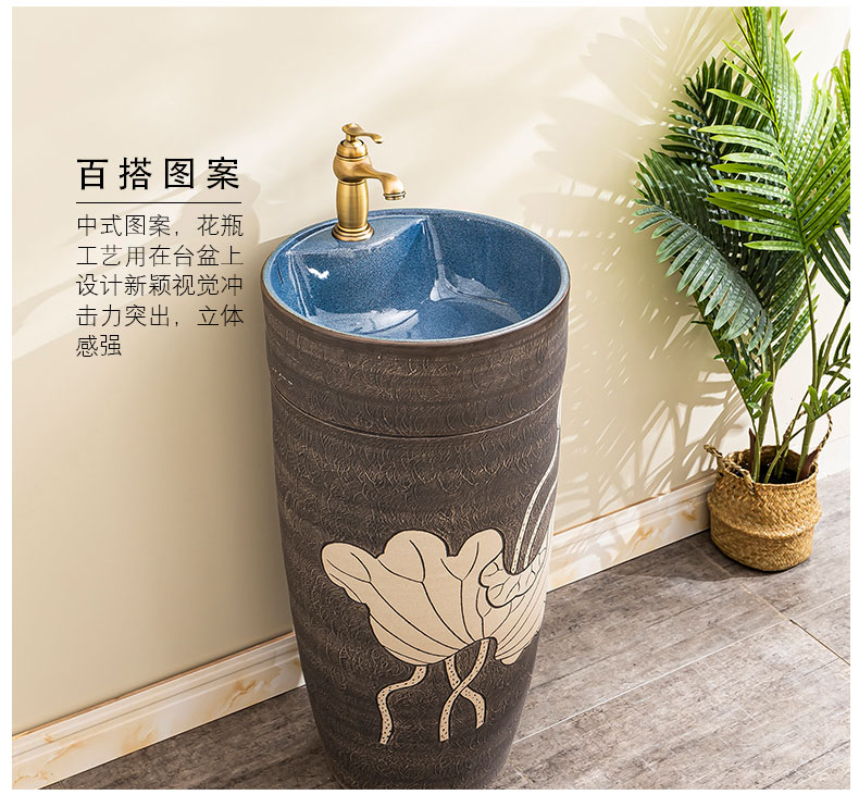 Ceramic floor pillar lavabo toilet lavatory basin basin of is suing household one pillar 7 balcony