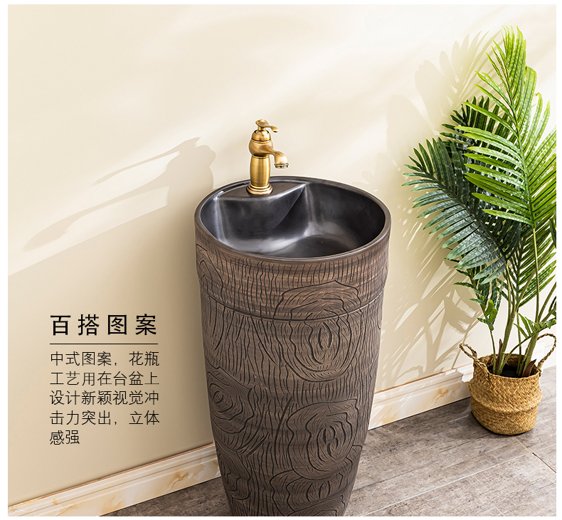 Floor pillar lavabo toilet ceramic lavatory basin balcony is suing the home a whole basin of 11