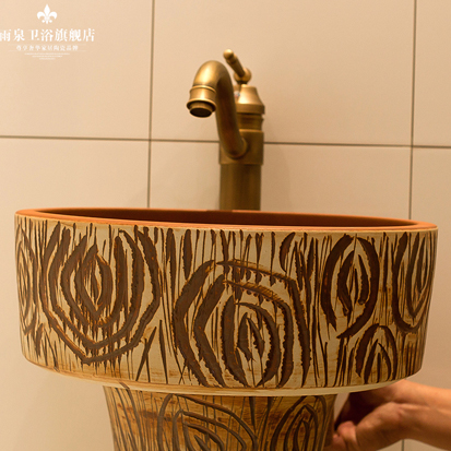 The rain spring basin of jingdezhen ceramic column balcony sink pillar basin art toilet lavatory 3 of The basin that wash a face