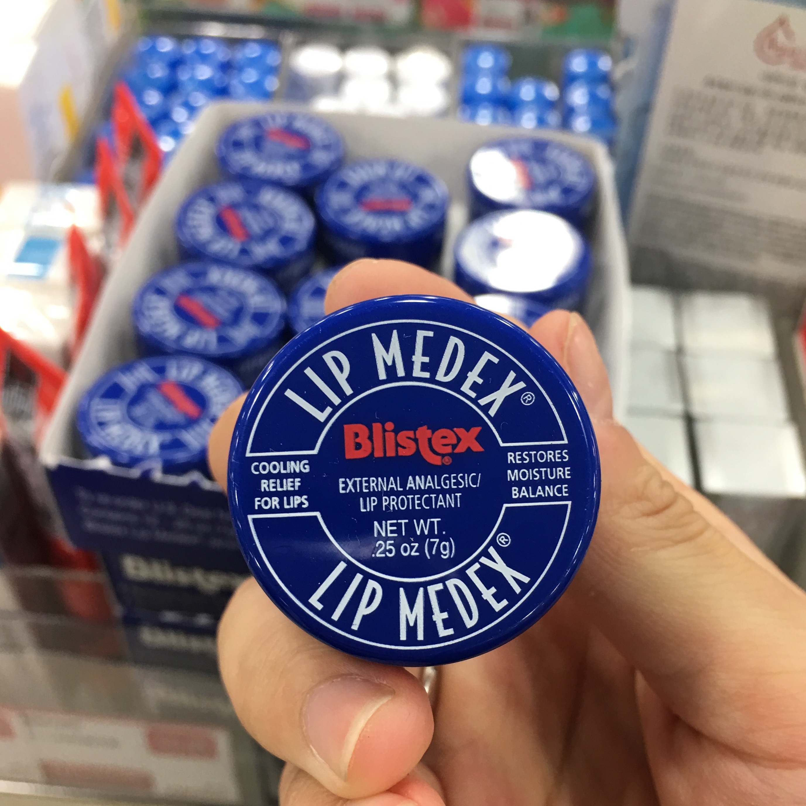Mỹ Blistex Bi Môi Blue Jar Lip Balm Môi không màu giữ ẩm Môi dưỡng ẩm cho nam và nữ son dưỡng dior
