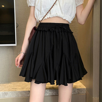 Spring fluffy dress short dress 2022 new stylish black half body slim fit slim tall waist A character dress