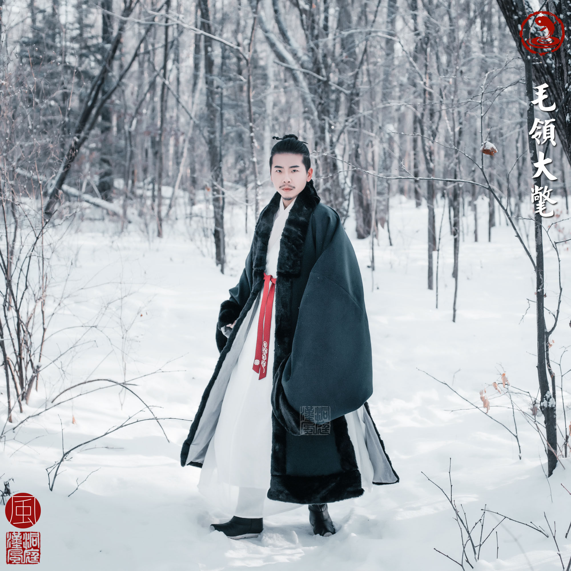 (Dongting Hankyongfu) Winter-style fur with warm fur collar fur collar large cloak cloak cloak (if in suede)