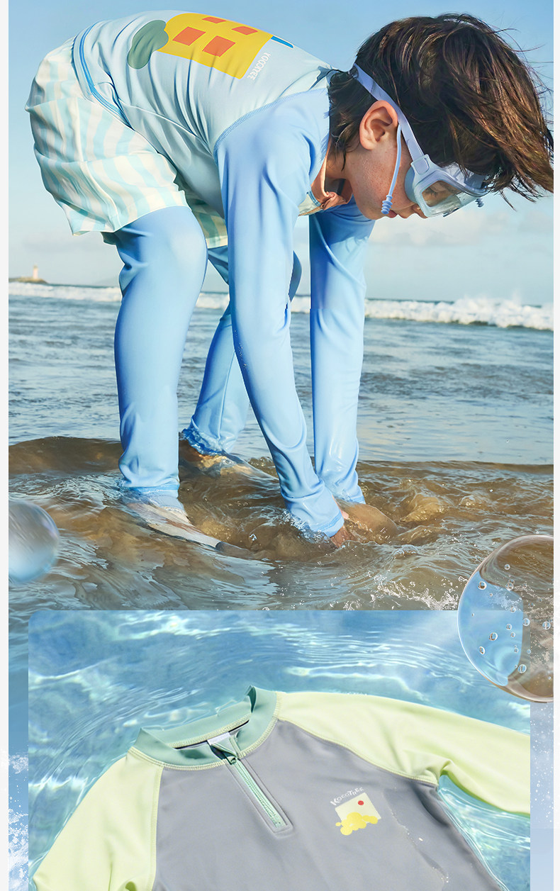 Kk Tree Children's Swimwear Boys' Long-Sleeve Long-Pants Baby Two-Piece Swimsuit Girls' Swimwear Beach Sun Protection Summer — 25