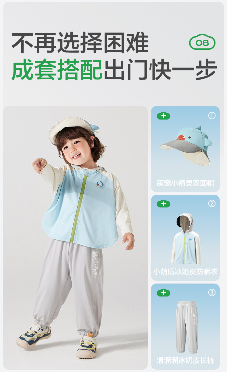 KK树宝宝防晒衣儿童夏季原纱防晒服男童女孩防紫外线斗篷款外套 — 31