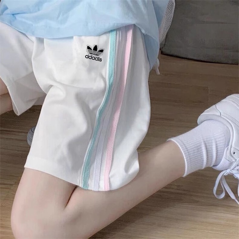 Three-Stripe Sports Shorts for Women Summer New Loose Casual Pure Cotton Straight Quick-Drying Running Couple Five-Point Pants for Men