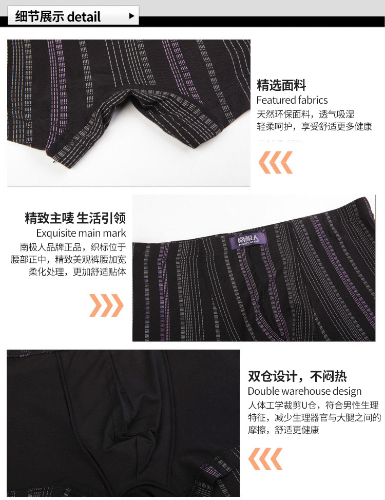 Nam Cực đồ lót nam in quần lót thoáng khí quần short nam boxer quần short 2 hộp quà tặng quần lót calvin klein