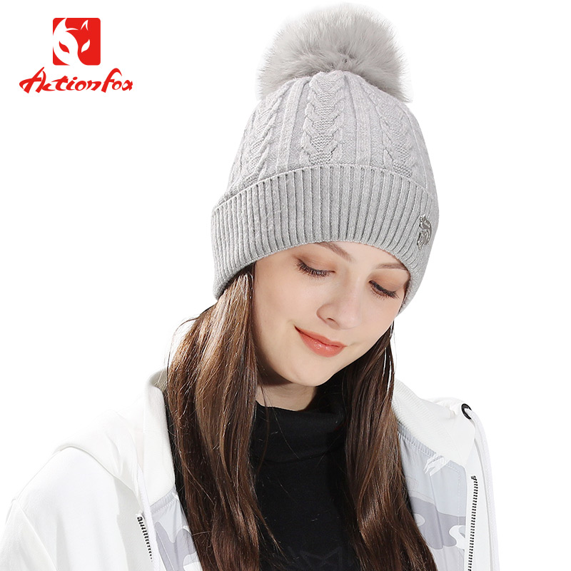 Happy Fox 633-5041 wool ball knit cap Korean version sweet and warm cute wind wool line cap-Taobao