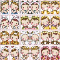 (Zhang Xiaolang) Cross-stitch DMC R line with cartoon character card set to send corner protection 12 Zodiac doll