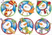 (Zhang Xiaolang) Cross stitch DMC R line self-matching kit plastic board refrigerator sticker snowman decoration