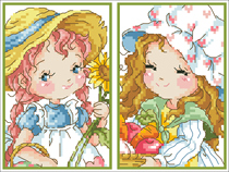 (Zhang Xiaolang) Cross-stitch DMC R line with cartoon character card set to send corner protection sweet girl