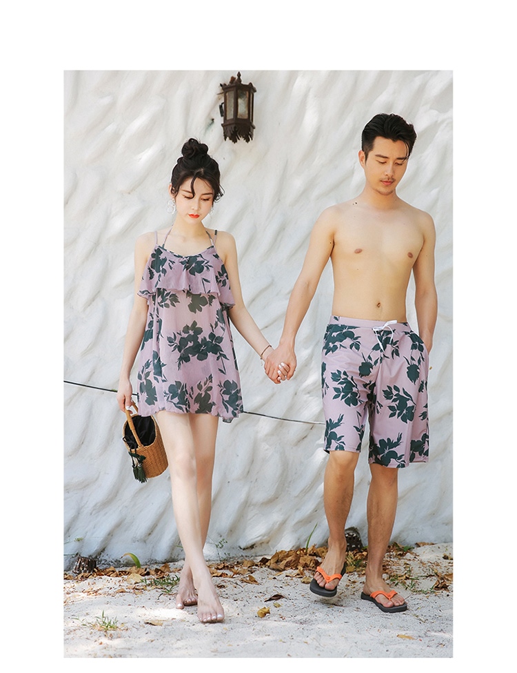Cặp đôi đồ bơi nữ váy bikini ba mảnh áo ngực nhỏ tập hợp tấm thép che bụng người yêu mùa xuân áo tắm - Vài đồ bơi đồ đôi di biển	