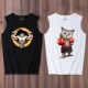 Áo vest nam không thấm nước thủy triều hip hop lỏng mùa hè cotton thoáng khí vest vai cộng với phân bón XL áo thun - Áo vest cotton áo ba lỗ tanktop nam