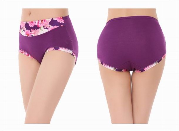 Dàn bụng nữ đồ lót gợi cảm mid-up kích thước lớn cotton tre than củi vải cao eo modal sợi tre cửa hàng đồ lót