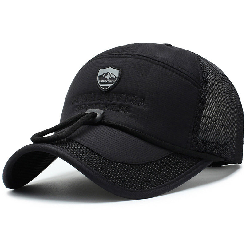 Sun hat Men's speed dry sports fishing cap thin air Breathable Embroidery Cap Korean Version Fashion Baseball Duck Tongue Cap Mesh Cap