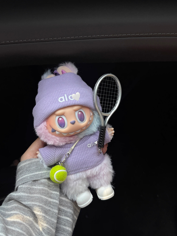 Suitable for First, Second, and Third Generation 17cm Labubu Lulu Doll Clothes Set, Sporty Tennis Style Labubu Doll Clothes