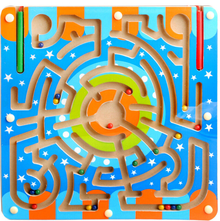 Children's educational wooden toys, wooden butterfly magnetic maze, magnetic pen maze, parent-child game 3