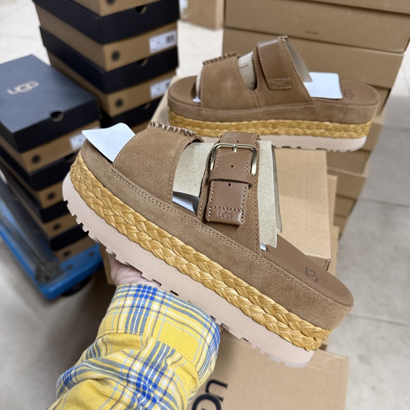 Ugg Genuine Product from the Store, Summer Women's Comfortable Thick-Soled Open-Toe Adjustable Slide Sandals 1167451