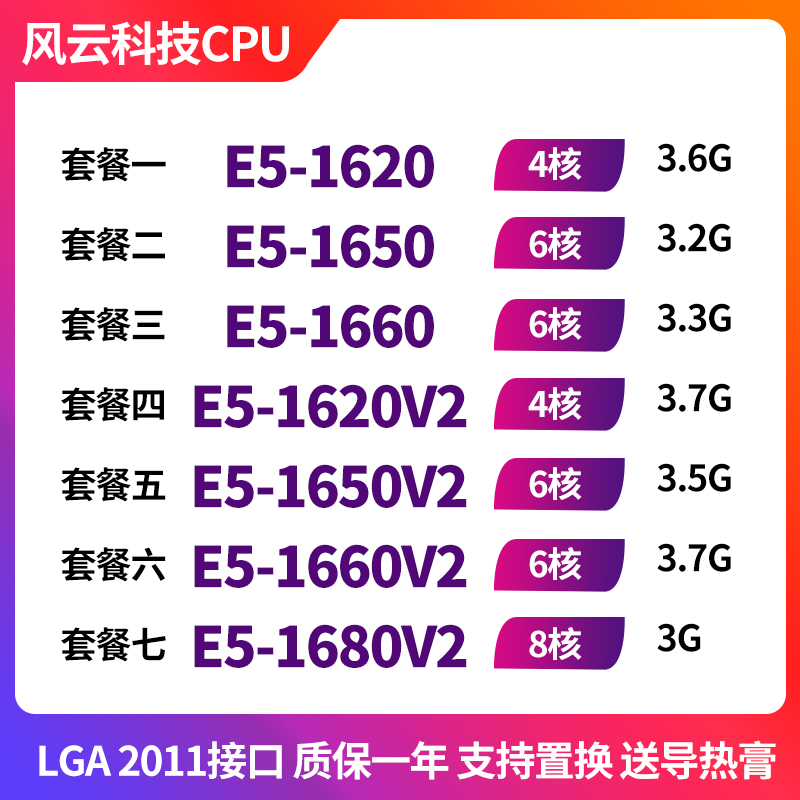 E5-1620 E5-1650 E5-1620V2 E51650V2 1660V2 1680V2 Server Official