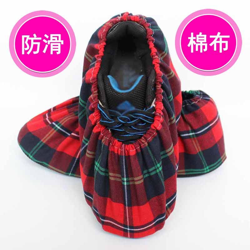 Cotton shoe cover home interior thickening can be repeatedly washed model room non-slip breathable student children's machine room flannel foot