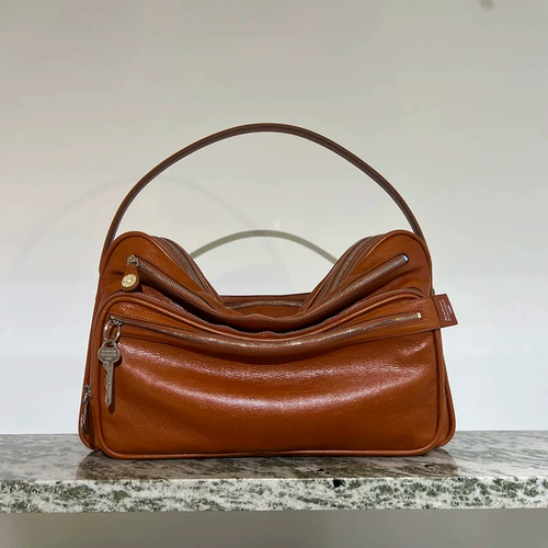 Цепочка с молнией, ключница, подвеска, сумка на одно плечо, из натуральной кожи