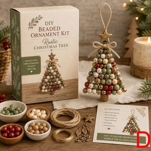 DIY Christmas Tree Beaded Ornament Kit Christmas Tree Beaded Decoration Set