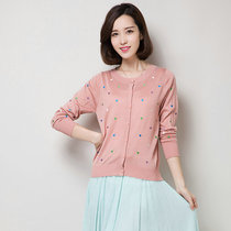 2020 Autumn New cardigan sweater long sleeve short women air conditioning shirt love heart shape suitable for Korean women loose