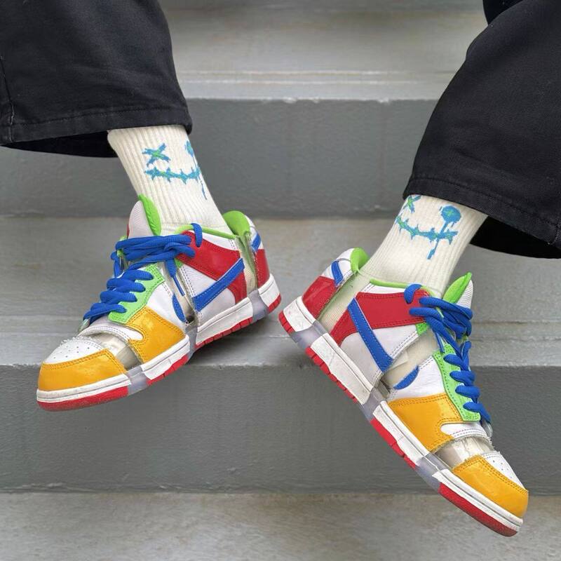 Ebay Xnike Dunksandy Bodecker Low-Top Sneakers for Men and Women in White, Yellow, and Blue Fd8777-100