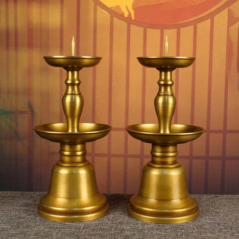Copper Candlestick, Vintage Candle Holder for Home Use, Offering Oil Lamp in Front of Buddha, Buddhist Temple Lamp, Brass Ornament Copper Candlestick, Vintage Candle Holder for Home Use, Offering Oil Lamp in Front of Buddha, Buddhist Temple Lamp, Brass Ornament