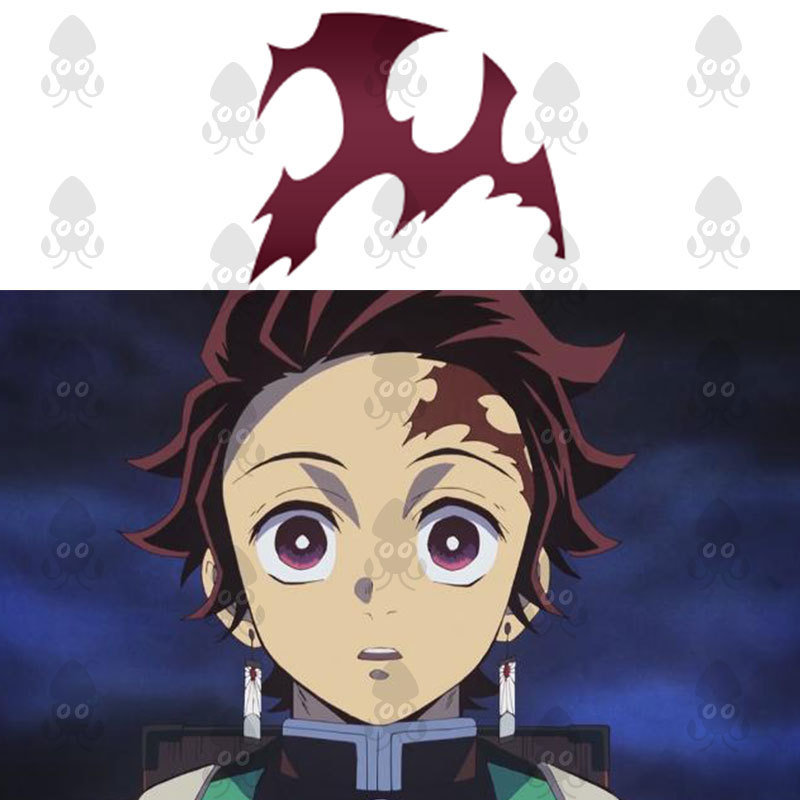 Demon Slayer: Kimetsu No Yaiba High-Replica Tanjiro Cos Scar Forehead Scar Imitation Makeup Tattoo Sticker Anime Convention Merchandise in Stock