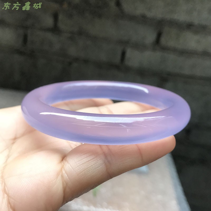Violet Manau Jade Medullary Bracelet Retro round bar Inner Arc Full Shaped Bracelet FAT ROUND BAR ICE THROUGH GLASS GERMLINE