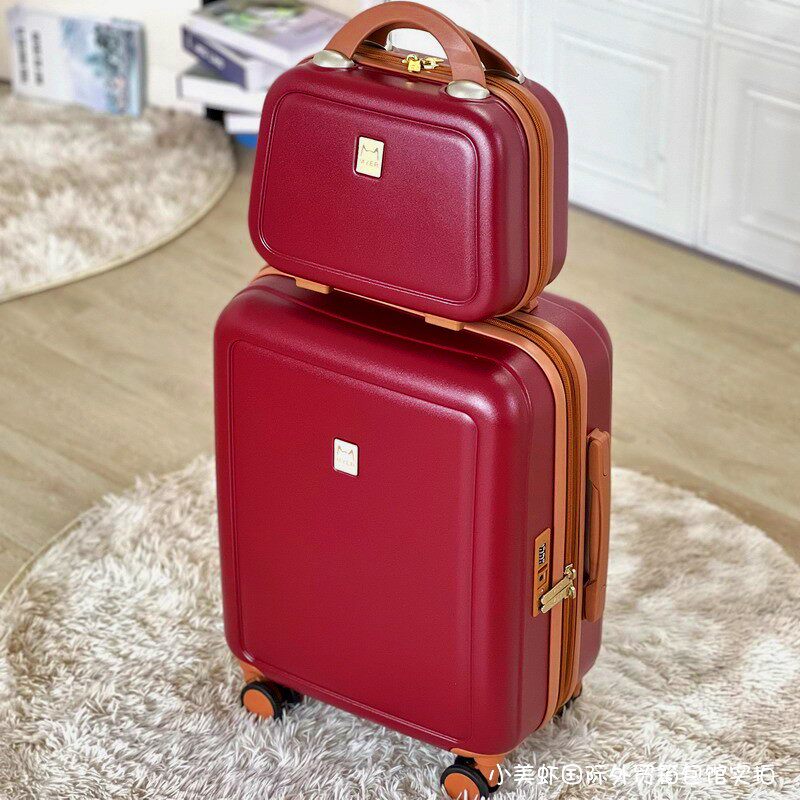 Retro pure PC zipper luggage large-capacity expandable thickened trolley case universal wheel light suitcase for men and women