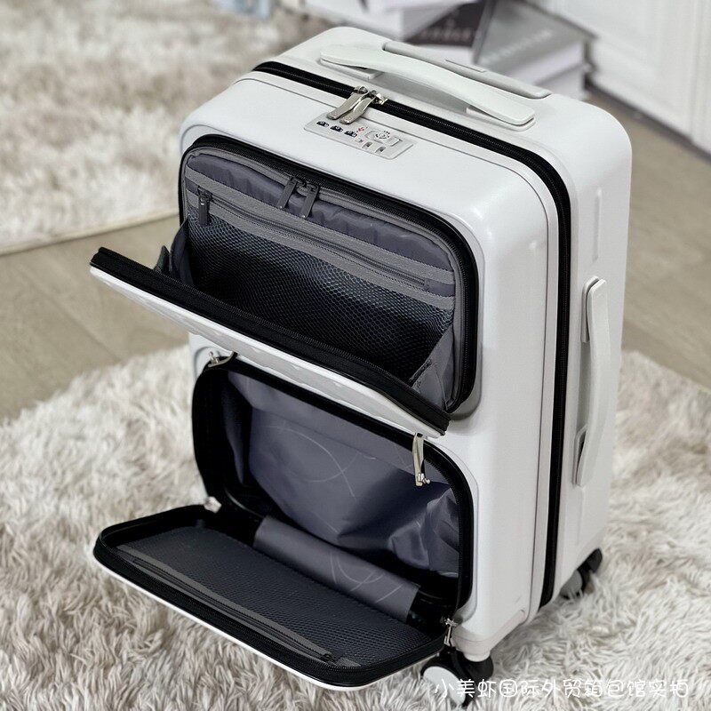 Japanese new front double switch port luggage password lock pc20 inch boarding trolley case universal wheel 24 suitcase