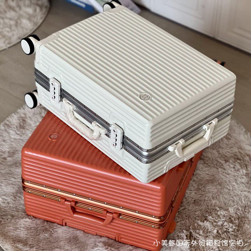 Japanese aluminum frame luggage universal wheel boarding large-capacity suitcase thickened and durable password lock trolley case for men and women